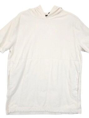 Men's White Short-Sleeve Hoodie Tee